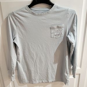 Ivory Ella Light Blue Long-Sleeve Tee Shirt.   Size M.